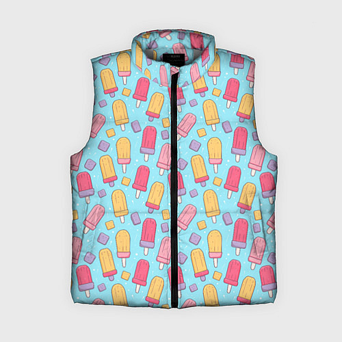 Женский жилет Разноцветные эскимо, паттерн / 3D-Светло-серый – фото 1