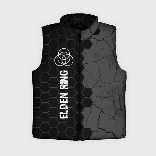 Женский жилет Elden Ring glitch на темном фоне: по-вертикали / 3D-Черный – фото 1