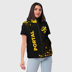 Женский жилет Portal - gold gradient: надпись, символ, цвет: 3D-черный — фото 2