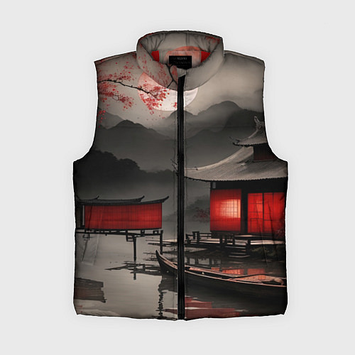 Женский жилет Домик у реки / 3D-Красный – фото 1