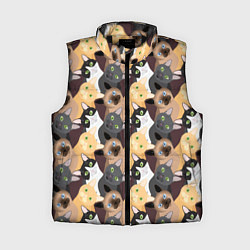 Женский жилет Черные, рыжие, сиамские, серые кошки, цвет: 3D-черный
