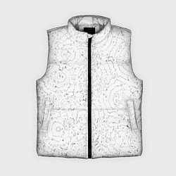 Женский жилет Хаотичная черно-белая рябь - узор Хуф и Ся
