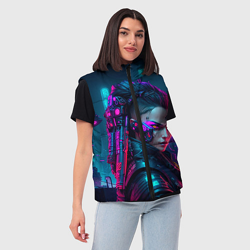 Женский жилет Девушка уличный боец / 3D-Красный – фото 3