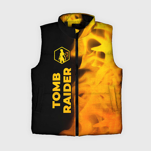Женский жилет Tomb Raider - gold gradient: по-вертикали / 3D-Черный – фото 1