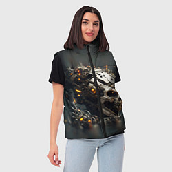 Женский жилет Кибернетический скелет, цвет: 3D-красный — фото 2