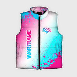 Женский жилет Warframe neon gradient style: надпись, символ