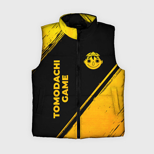 Женский жилет Tomodachi Game - gold gradient: надпись, символ / 3D-Черный – фото 1