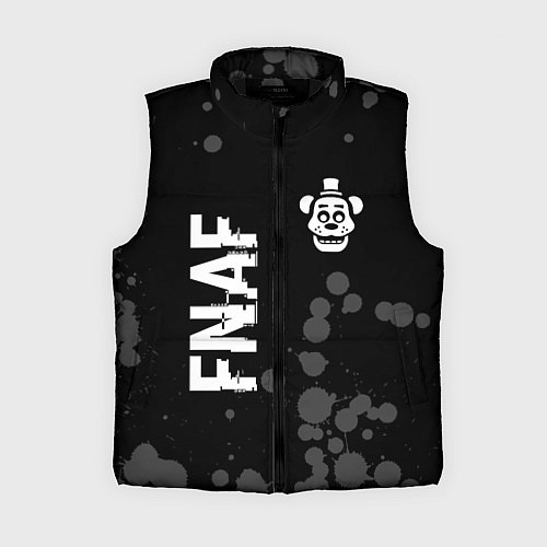 Женский жилет FNAF glitch на темном фоне: надпись, символ / 3D-Черный – фото 1
