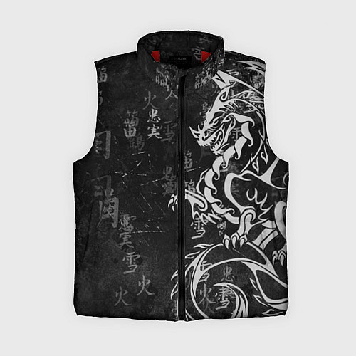 Женский жилет White dragon - grunge / 3D-Красный – фото 1