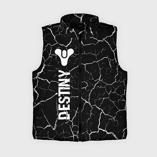 Женский жилет Destiny glitch на темном фоне: по-вертикали / 3D-Черный – фото 1