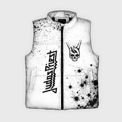 Женский жилет Judas Priest и рок символ на светлом фоне
