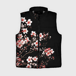 Женский жилет Цветущая сакура - белые и красные