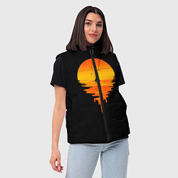 Женский жилет Лавовый закат, цвет: 3D-черный — фото 2