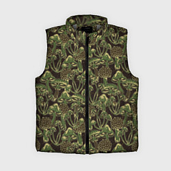 Женский жилет Магические грибы - камуфляж, цвет: 3D-светло-серый