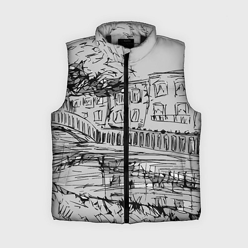 Женский жилет Иллюстрация картина / 3D-Черный – фото 1