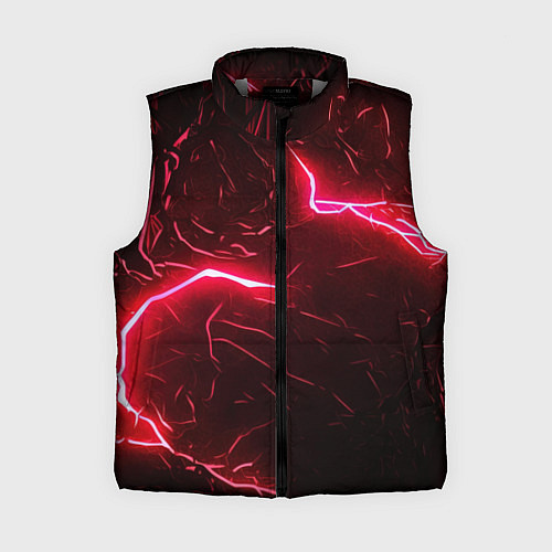 Женский жилет Красные молнии / 3D-Светло-серый – фото 1