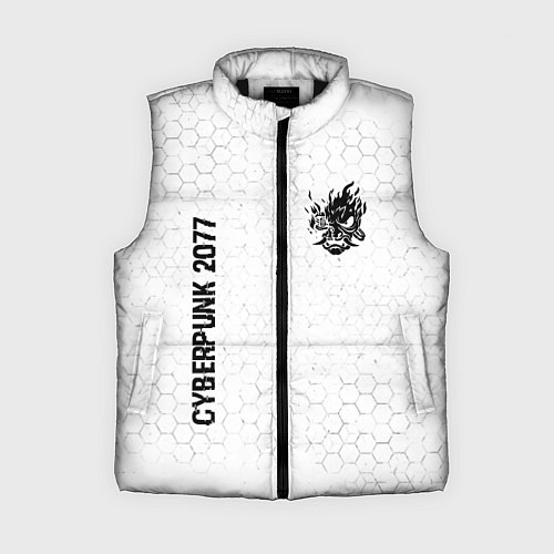 Женский жилет Cyberpunk 2077 glitch на светлом фоне: надпись, си / 3D-Черный – фото 1