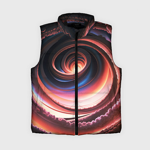 Женский жилет Вихрь из звезд и облаков / 3D-Черный – фото 1