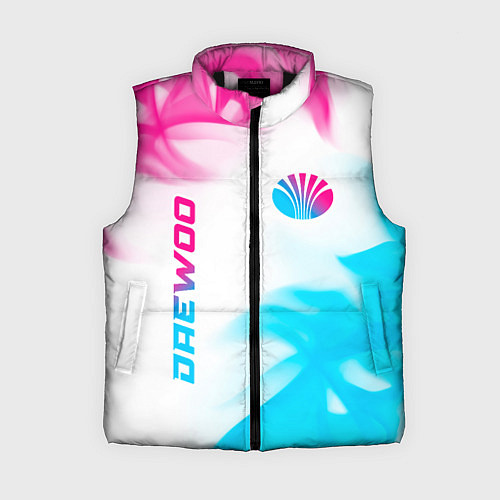 Женский жилет Daewoo neon gradient style: надпись, символ / 3D-Черный – фото 1