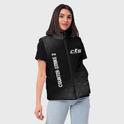 Женский жилет Counter-Strike 2 glitch на темном фоне: надпись, с, цвет: 3D-черный — фото 2