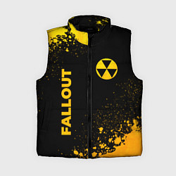 Женский жилет Fallout - gold gradient: надпись, символ, цвет: 3D-черный