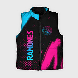 Женский жилет Ramones - neon gradient: надпись, символ, цвет: 3D-черный