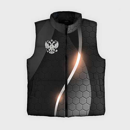 Женский жилет Герб России на темном фоне / 3D-Черный – фото 1