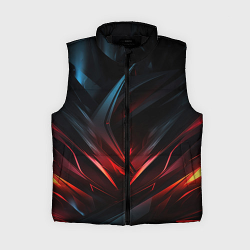 Женский жилет Black red abstract / 3D-Черный – фото 1