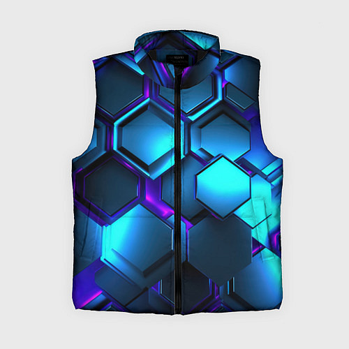 Женский жилет Объемные неоновые плиты / 3D-Черный – фото 1