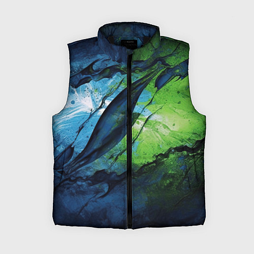 Женский жилет Green blue abstract / 3D-Черный – фото 1