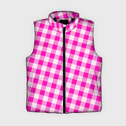 Женский жилет Розовая клетка Барби, цвет: 3D-черный