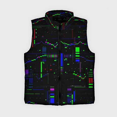 Женский жилет Глитч помехи / 3D-Черный – фото 1
