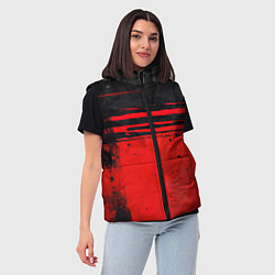 Женский жилет Black red texture, цвет: 3D-светло-серый — фото 2