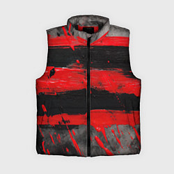Женский жилет Текстура краски красные полосы