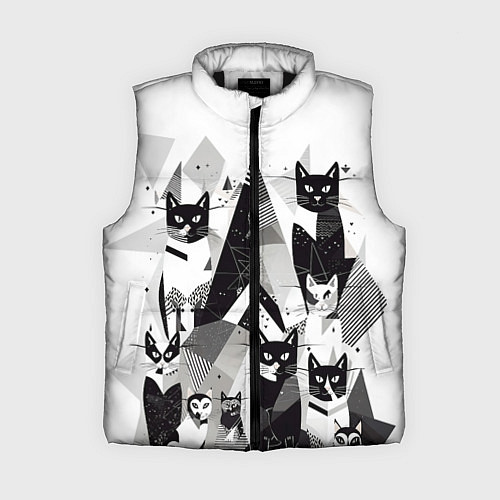 Женский жилет Абстрактные коты / 3D-Черный – фото 1