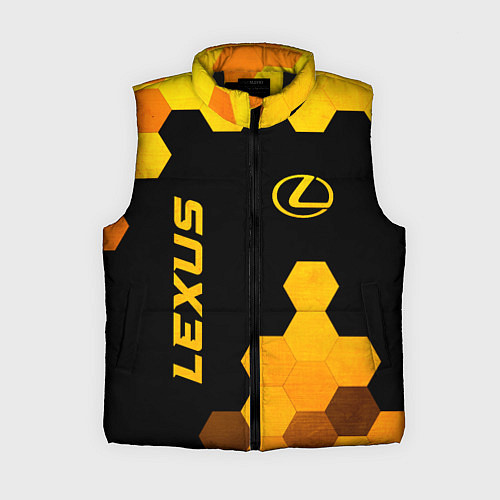 Женский жилет Lexus - gold gradient: надпись, символ / 3D-Черный – фото 1