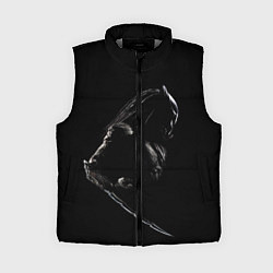 Женский жилет Хищник на черном фоне, цвет: 3D-светло-серый