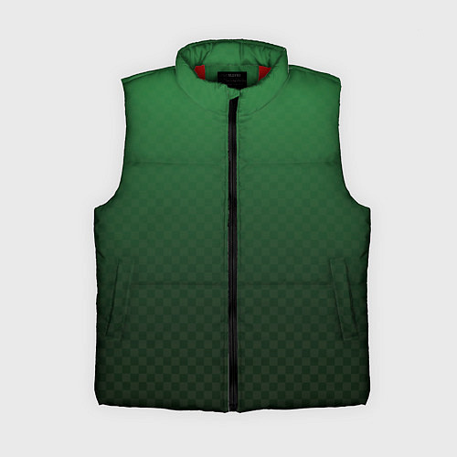 Женский жилет Зелёная клетка с градиентом / 3D-Красный – фото 1