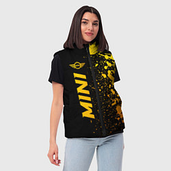 Женский жилет Mini - gold gradient: по-вертикали, цвет: 3D-черный — фото 2