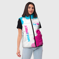Женский жилет Mass Effect neon gradient style: надпись, символ, цвет: 3D-черный — фото 2
