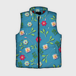 Женский жилет Цветы и зеленые веточки