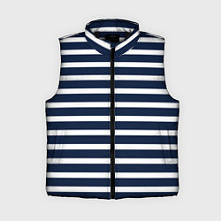 Женский жилет Широкие тёмно-синие полосы