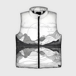 Женский жилет Минималистичный пейзаж чб, цвет: 3D-черный