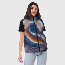 Женский жилет Текстура агата сине-оранжевая, цвет: 3D-светло-серый — фото 2