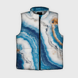 Женский жилет Узор волна голубой океанический агат, цвет: 3D-светло-серый