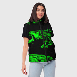 Женский жилет Зеленый светящийся дым, цвет: 3D-красный — фото 2