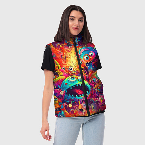 Женский жилет Кислотные чудики / 3D-Красный – фото 3