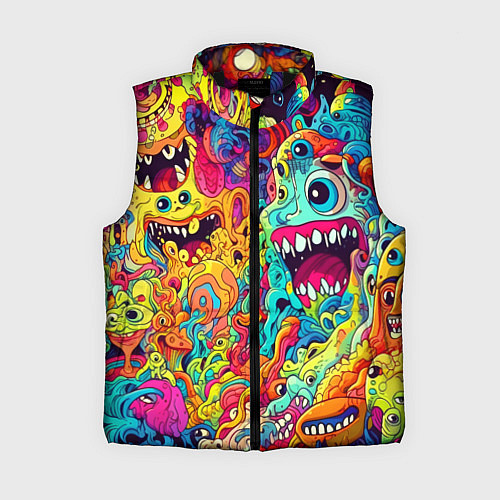 Женский жилет Космические зубастые чудовища / 3D-Черный – фото 1