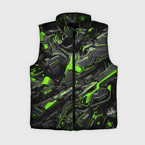 Женский жилет Текстура киберпанка / 3D-Черный – фото 1