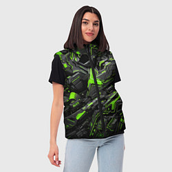 Женский жилет Текстура киберпанка, цвет: 3D-черный — фото 2